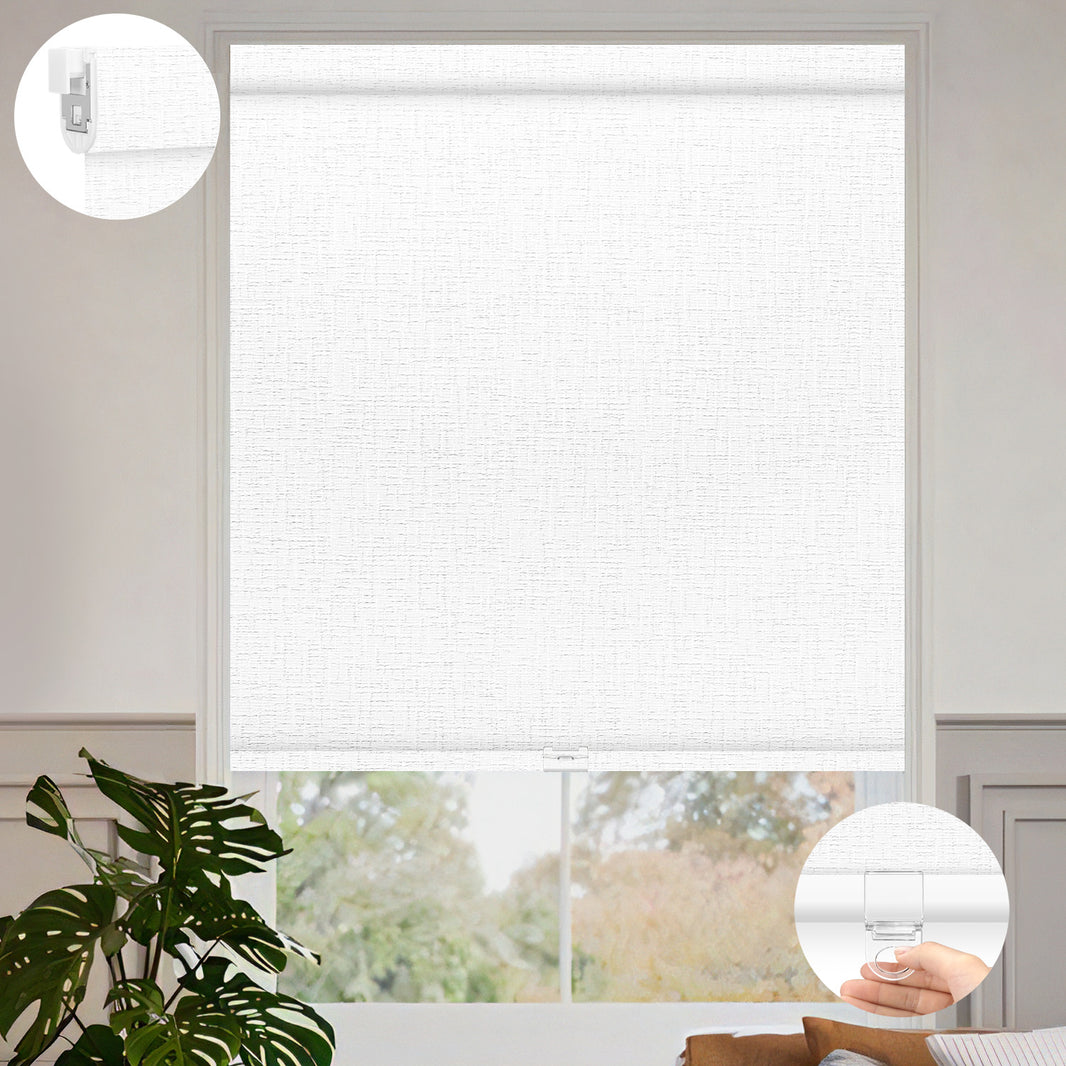Kincmo No Drill Cordless Roller Shades 100% Blackout - Classic