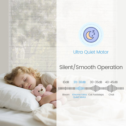 Kincmo Motorized Light Filtering Roman Shades 50% Blackout - Woven