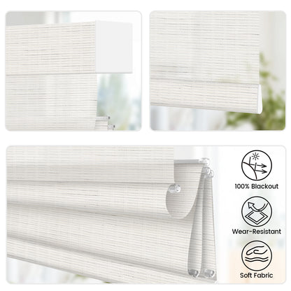woven roman shades details