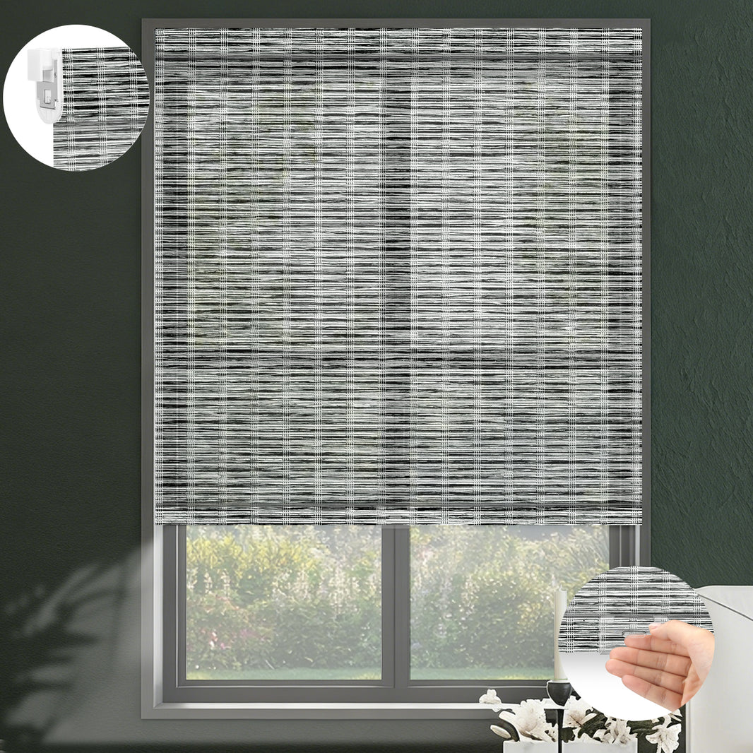 Kincmo No Drill Cordless Light Filtering Roller Shades 50% Blackout - Woven