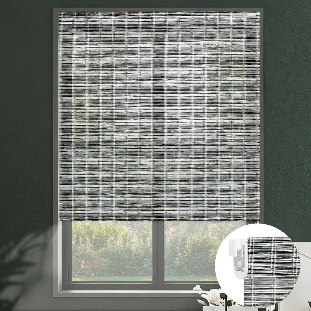 Kincmo No Drill Shades, Motorized 50% Blackout Light Filtering - Woven