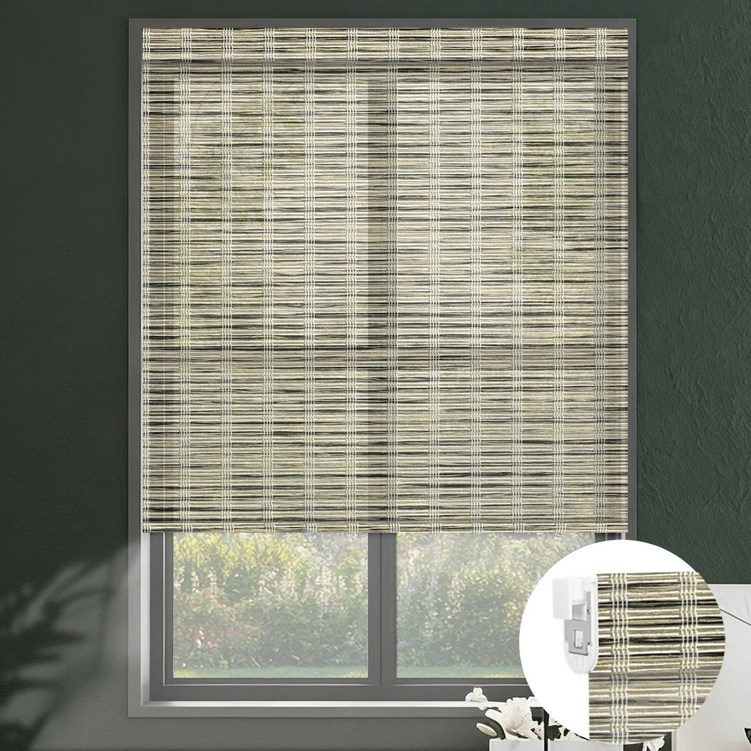 Kincmo No Drill Shades, Motorized 50% Blackout Light Filtering - Woven