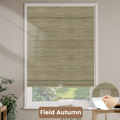 Kincmo Cordless Woven Wood Shades 50%/70%/100% Blackout - Designer