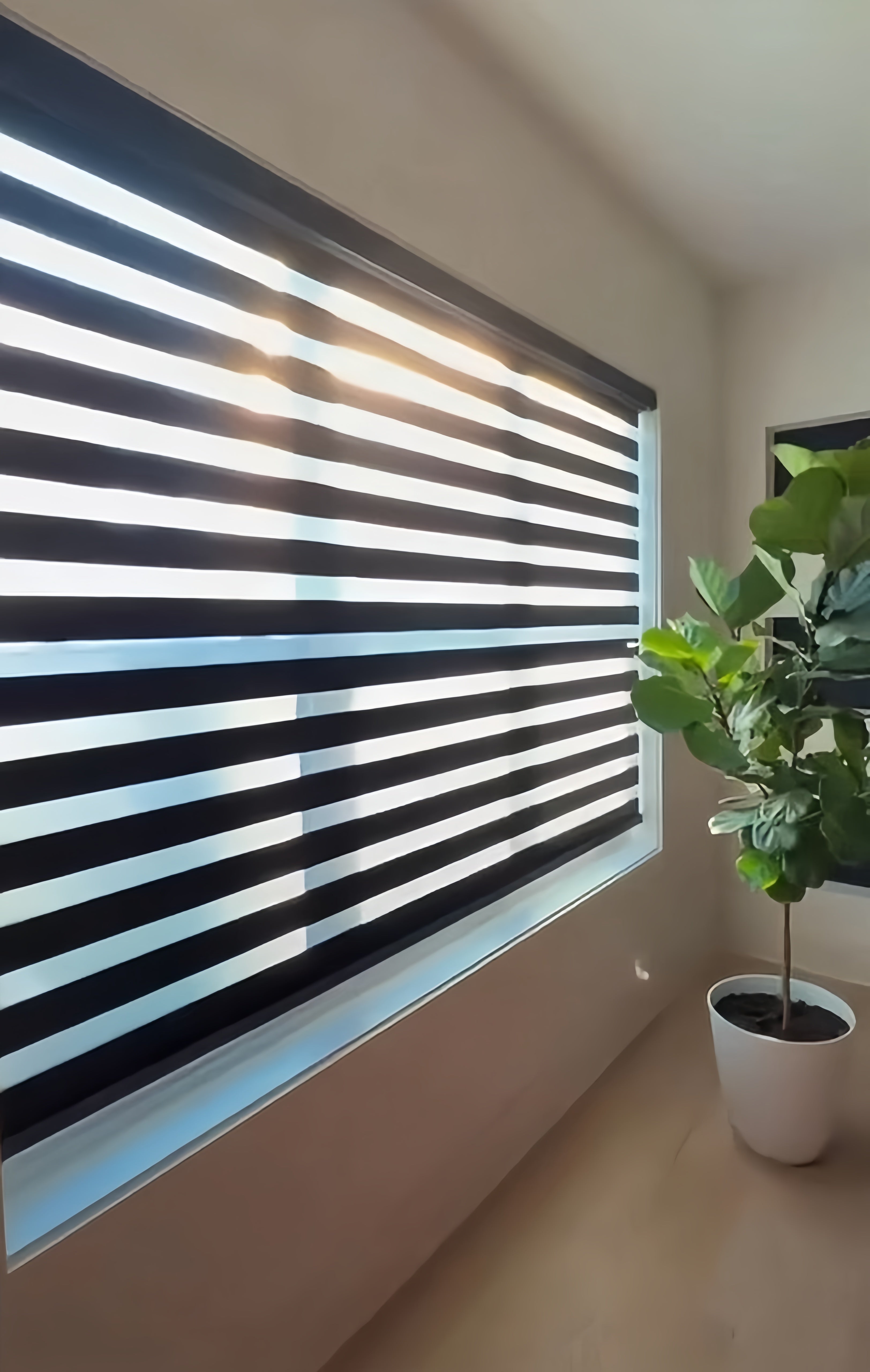 Gabriel 95% Blackout Motorized Zebra Shades | Kincmo