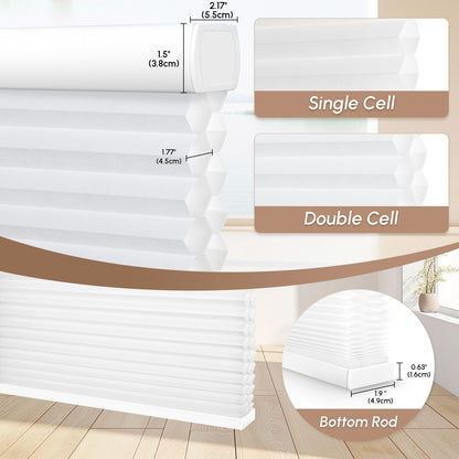 Kincmo Noise-Reducing, Light Filtering Motorized Cellular Shades | Double-Cell