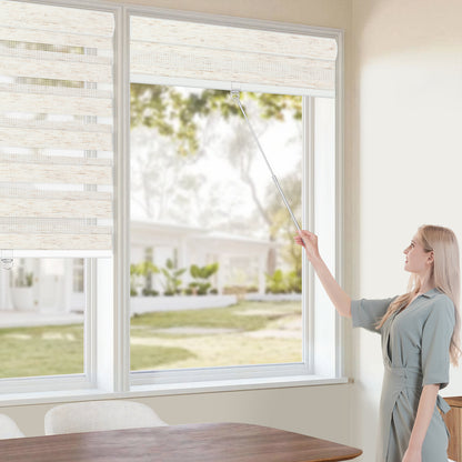 Kincmo Cordless Zebra Shades 75% Blackout - Linen