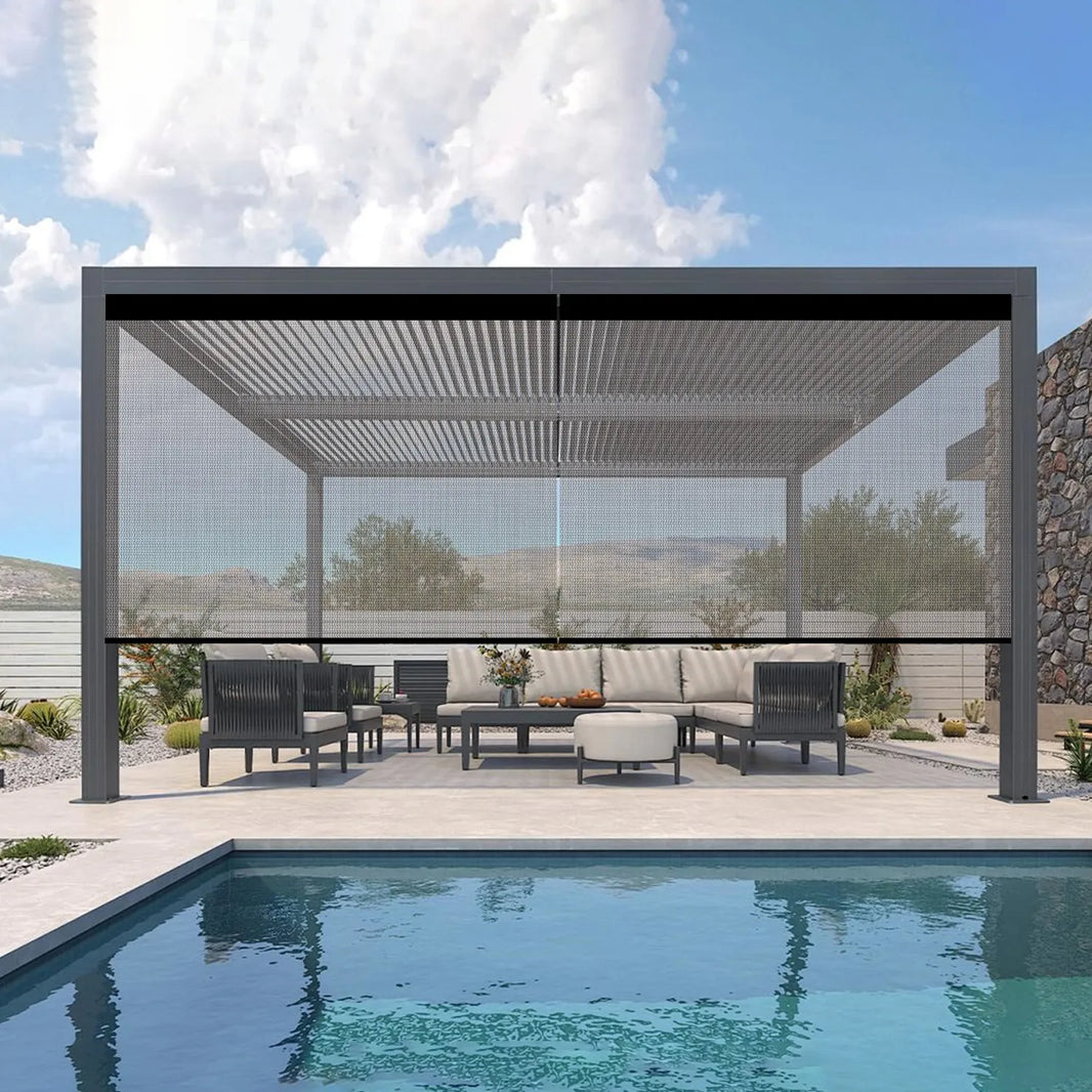 Kincmo Motorized Outdoor Shades 1%/3%/5% Openness