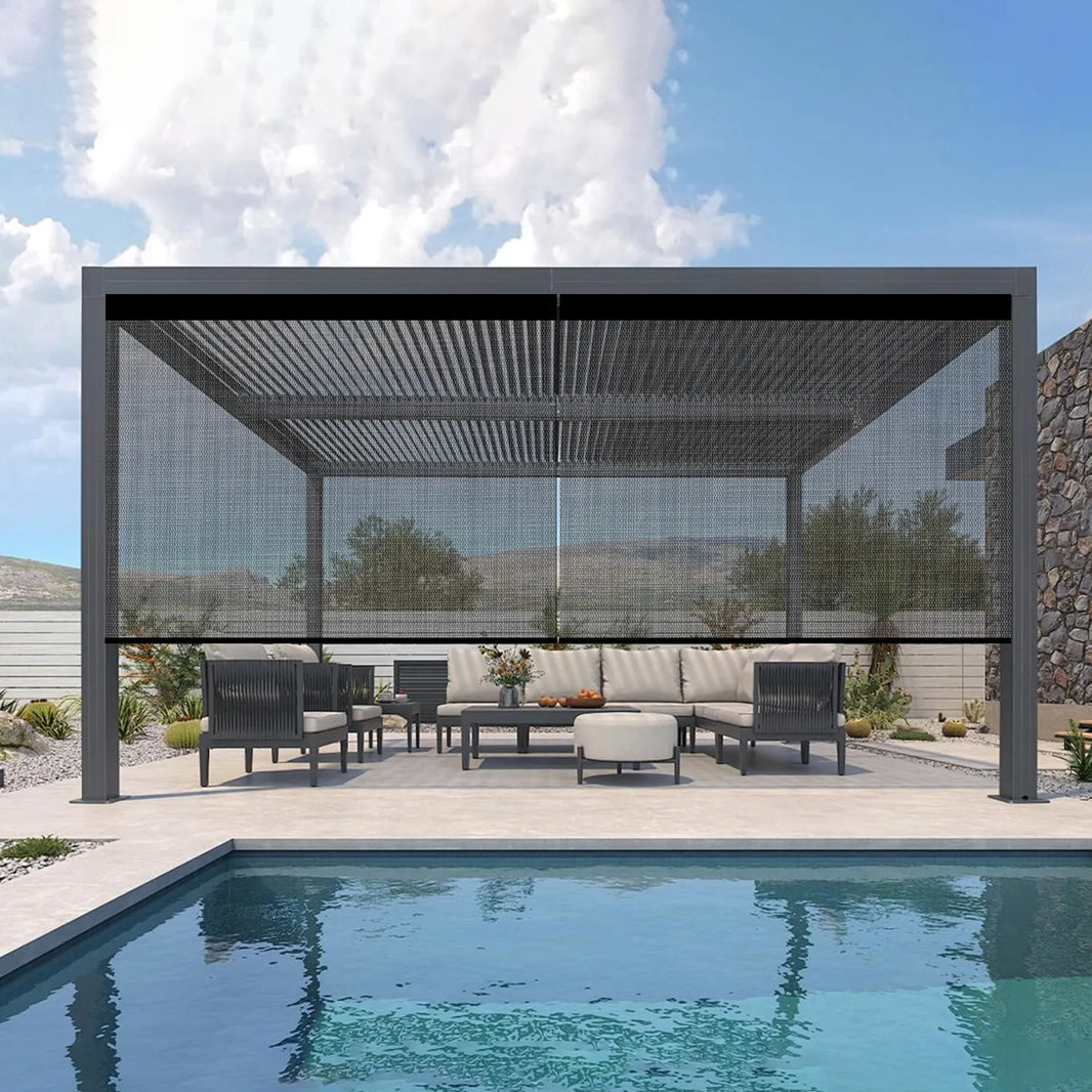 Kincmo Motorized Outdoor Shades 1%/3%/5% Openness