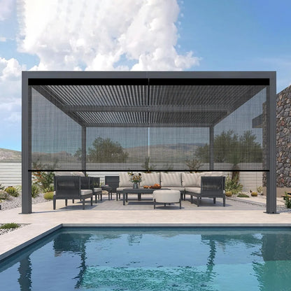 Kincmo Motorized Outdoor Shades 1%/3%/5% Openness