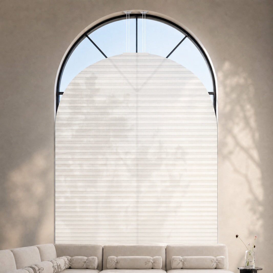 Kincmo Motorized Elongated Arched Cellular Shades