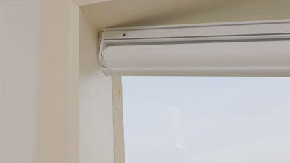 Kincmo No Drill Roller Shades, Motorized 100% Blackout - Linen